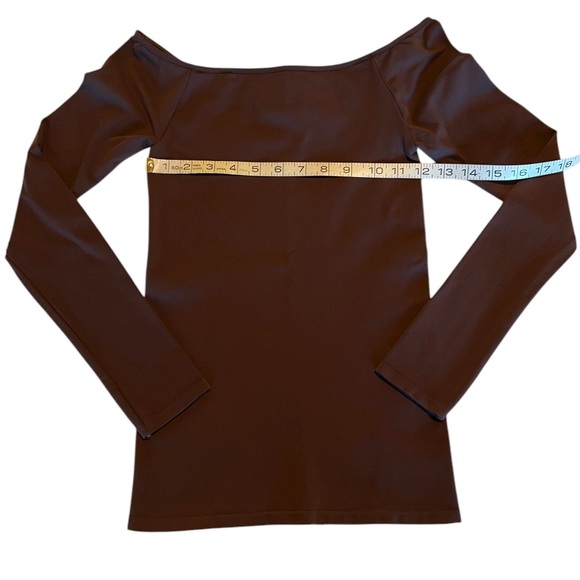 Free People Intimately Off The Shoulder Long Sleeve Chocolate Merlot XS/S NWOT - Picture 4 of 5